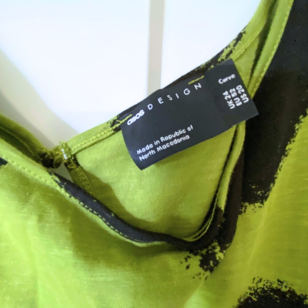 Green Smudge Jumpsuit - ASOS Curve Jersey Dolman Sleeve - Plus Size Romper - Picture 8 of 11